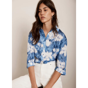 Mint Velvet Blue Abstract Floral Print Shirt